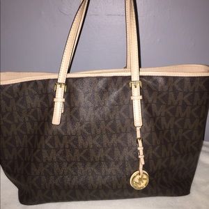 Dark Brown Michael Kors Leather Tote